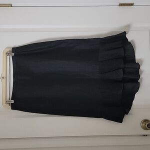 Banana Republic, Size 6 Black High-Low Ruffled Silk Blend Midi Skirt, EUC